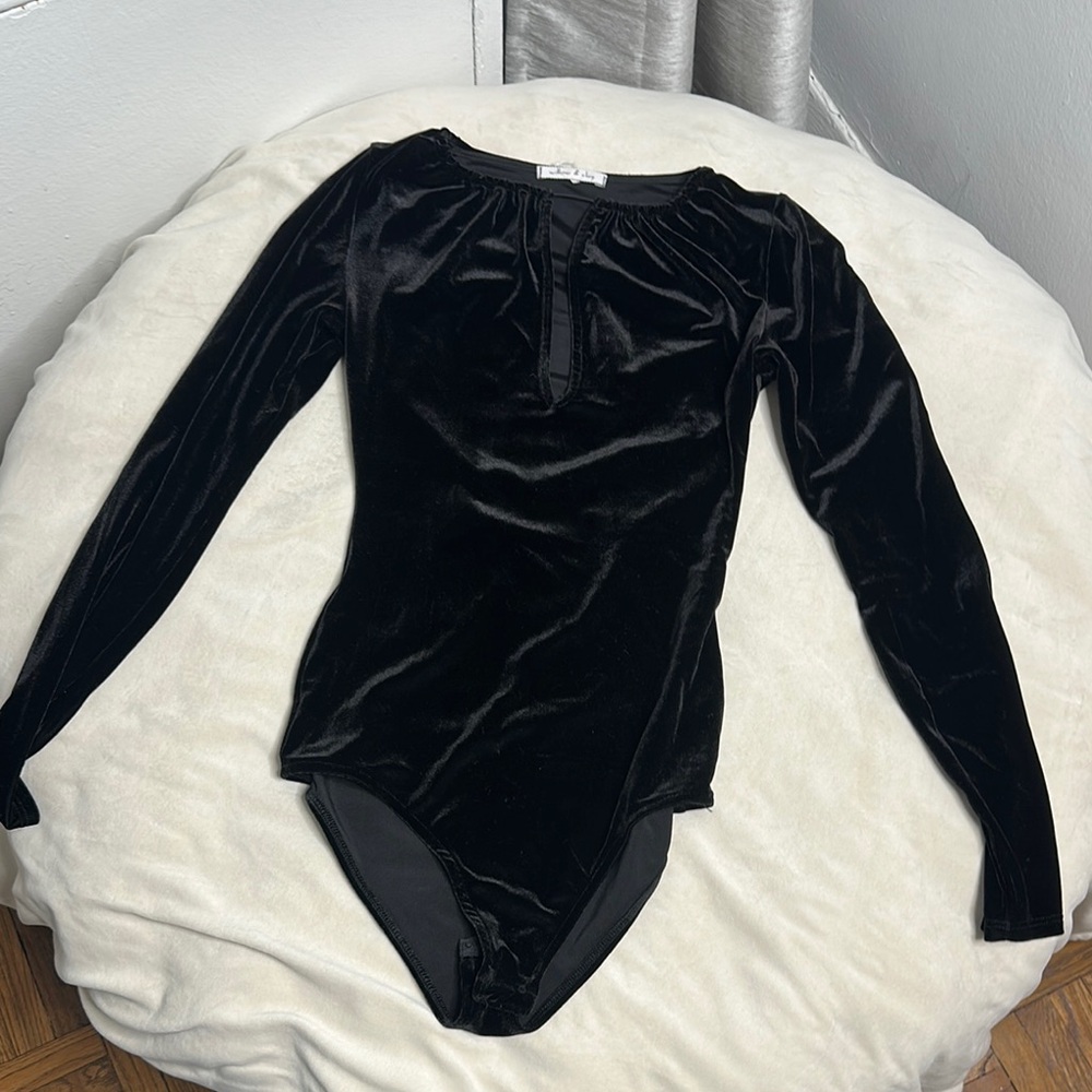 Willow & Clay Black Velvet Bodysuit